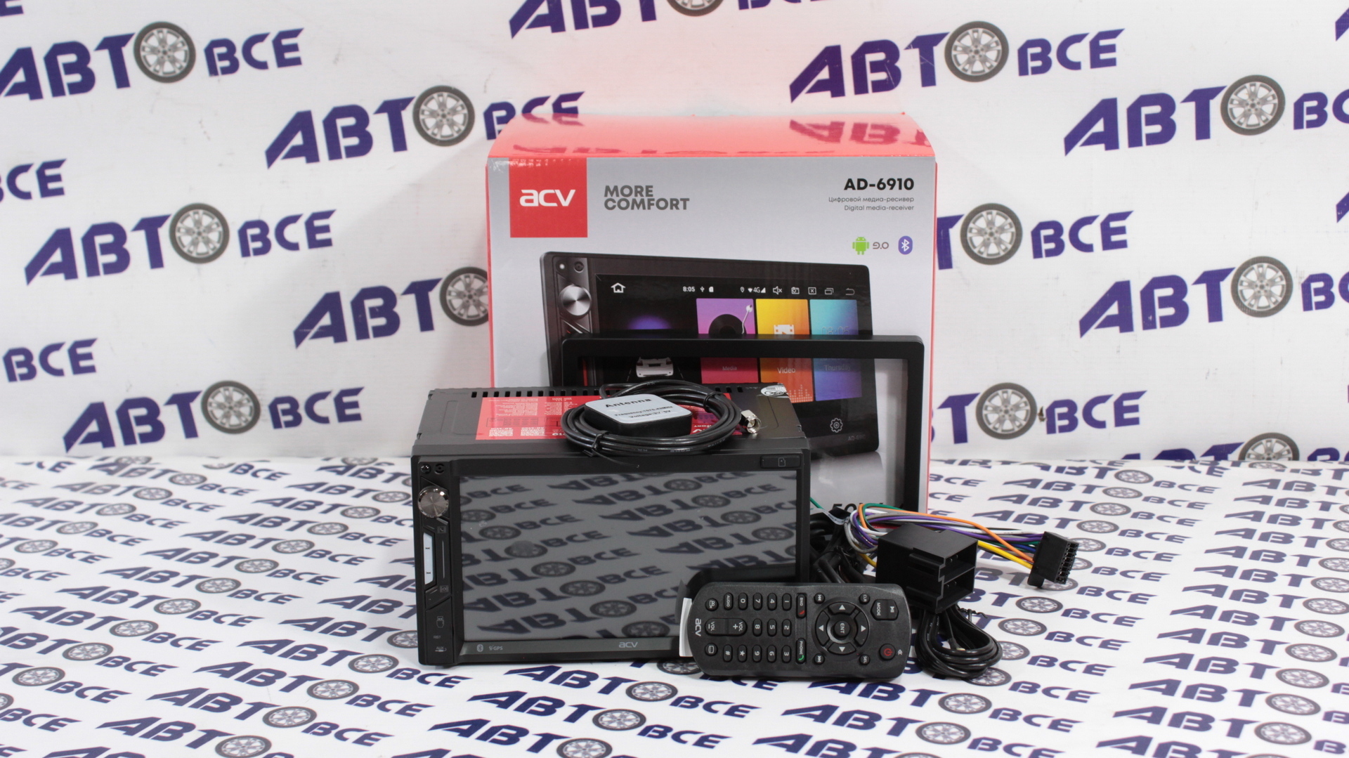 Автомагнитола (магнитофон) 2din черная (USB/BT/SD/FM/AUX/RDS/GPS/AM)  AD-6910 ANDROID ACV - АудиоТовары